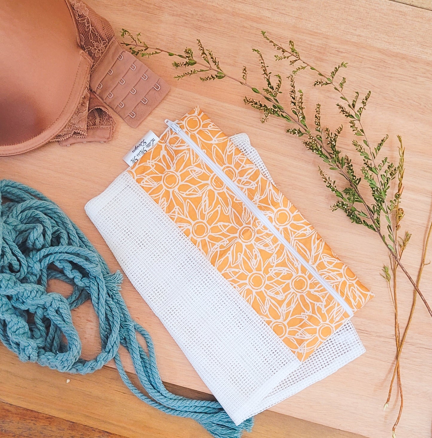 Mustard Sunflowers Produce Bag / Wash Bag