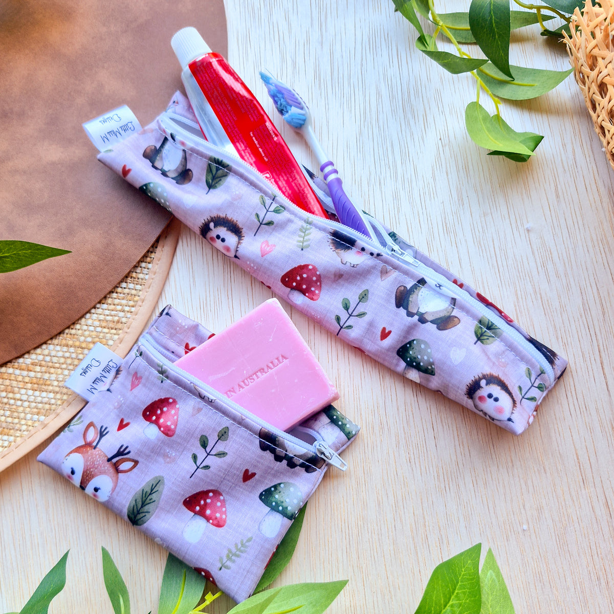 Forest Buddies Travel Soap & Toothbrush Pouch NEW