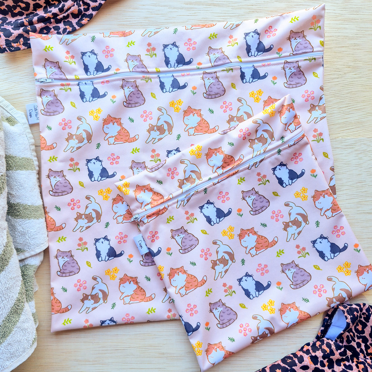 Kitty cat Snack Bags & Swim / Wet Bags NEW