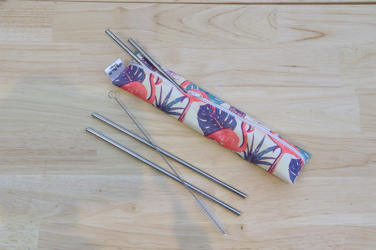 Flamingos Straw Pouch