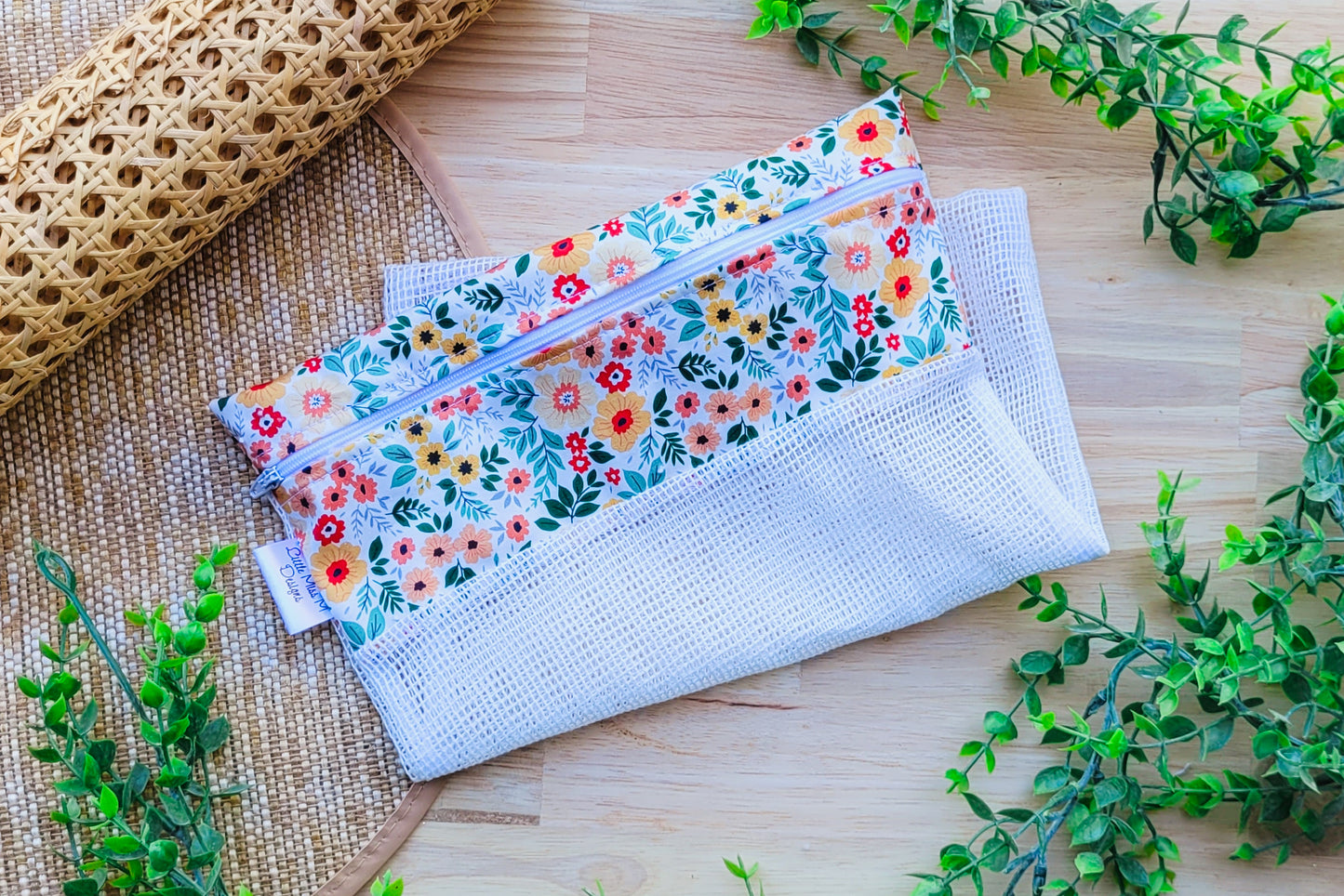 Orange Flowers Produce Bag / Wash Bag