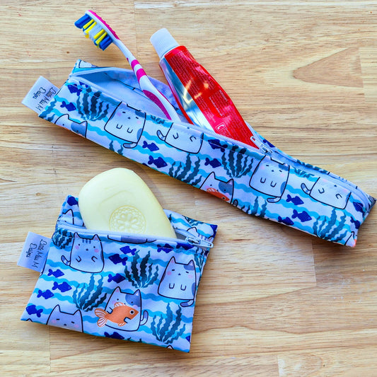 Cats Travel Soap & Toothbrush Pouch NEW