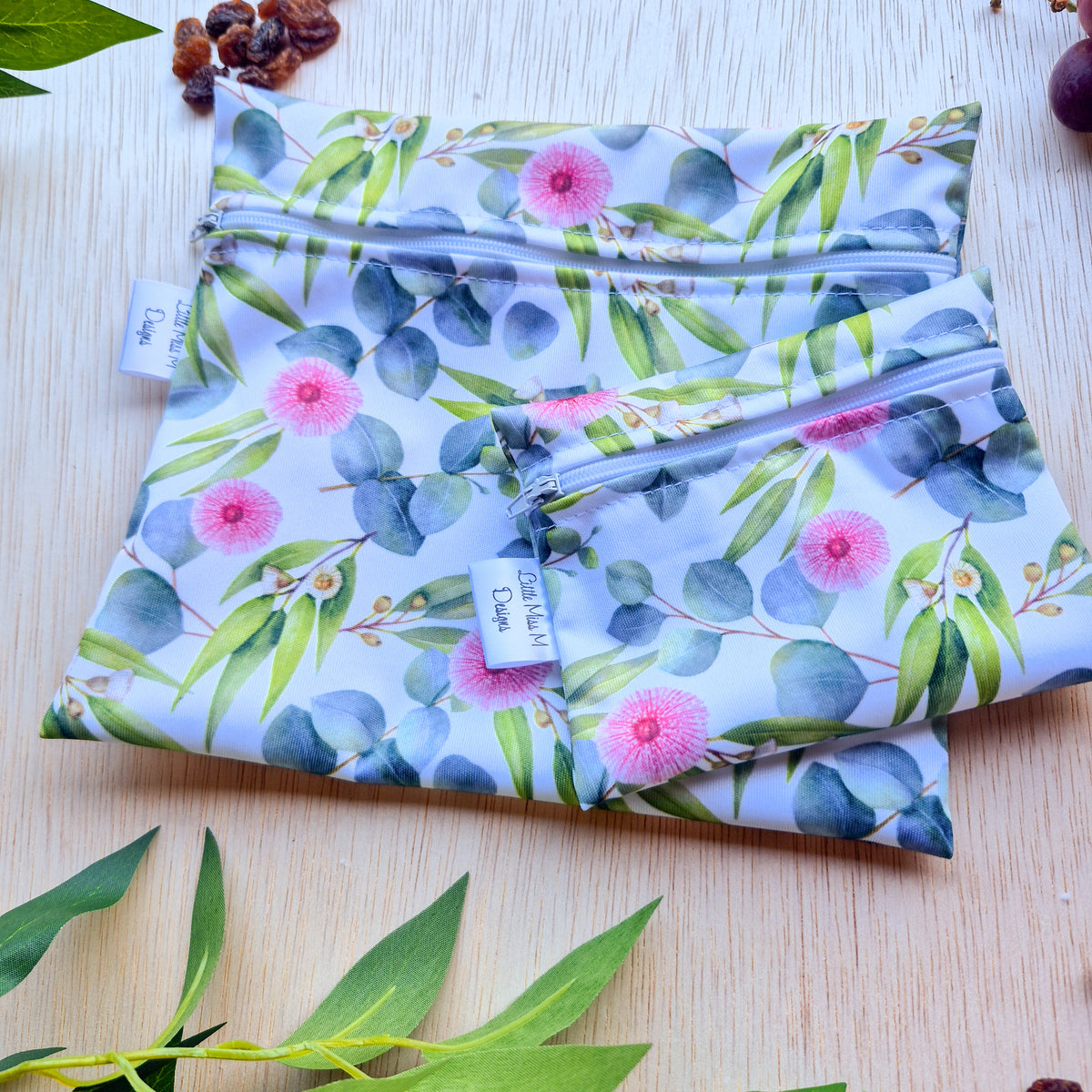 Flowering Gum Nuts Snack Bags & Swim / Wet Bags NEW