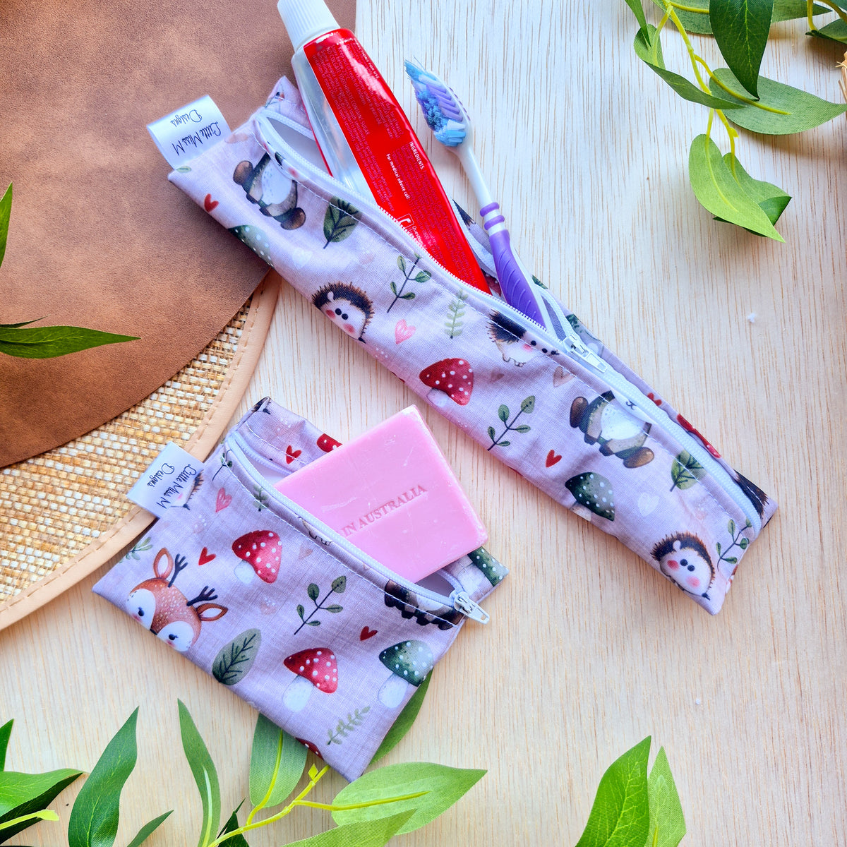 Forest Buddies Travel Soap & Toothbrush Pouch NEW