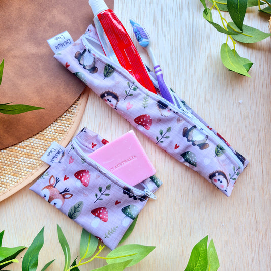 Forest Buddies Travel Soap & Toothbrush Pouch NEW