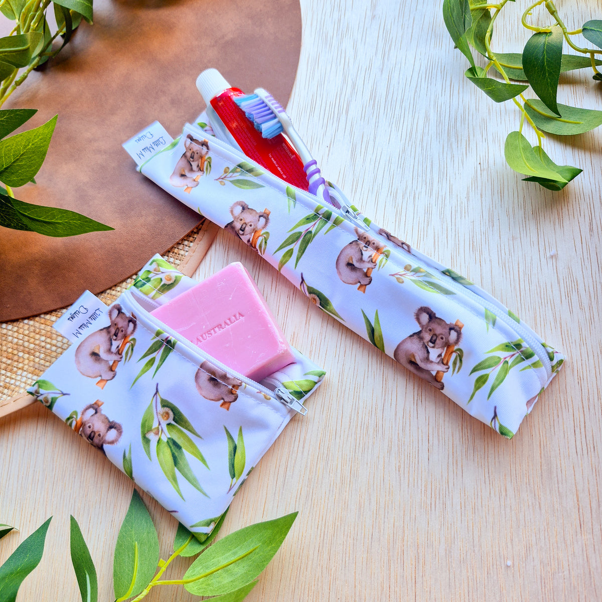 Koala with Gum Travel Soap & Toothbrush Pouch NEW