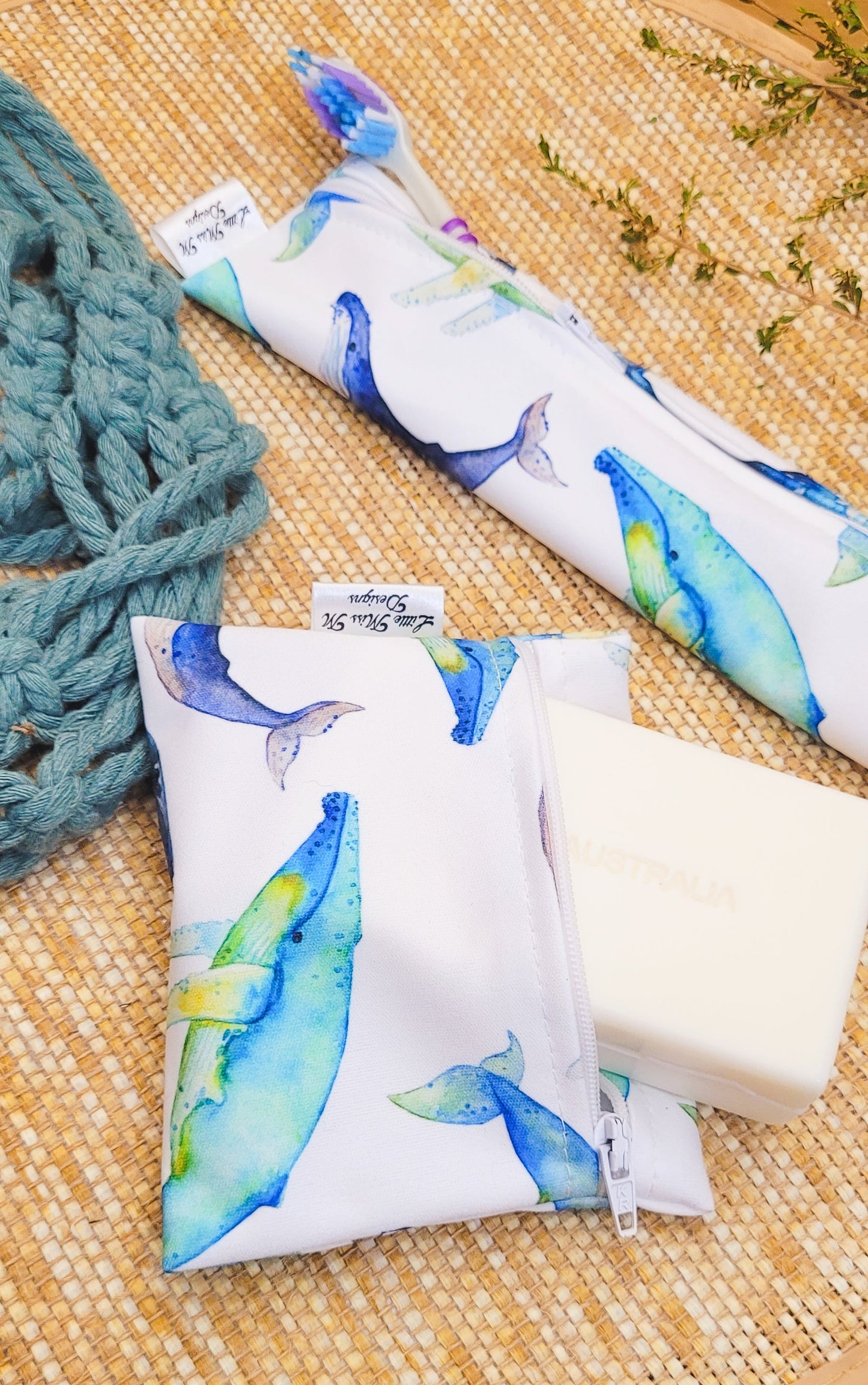 Whales Travel Soap & Toothbrush Pouch