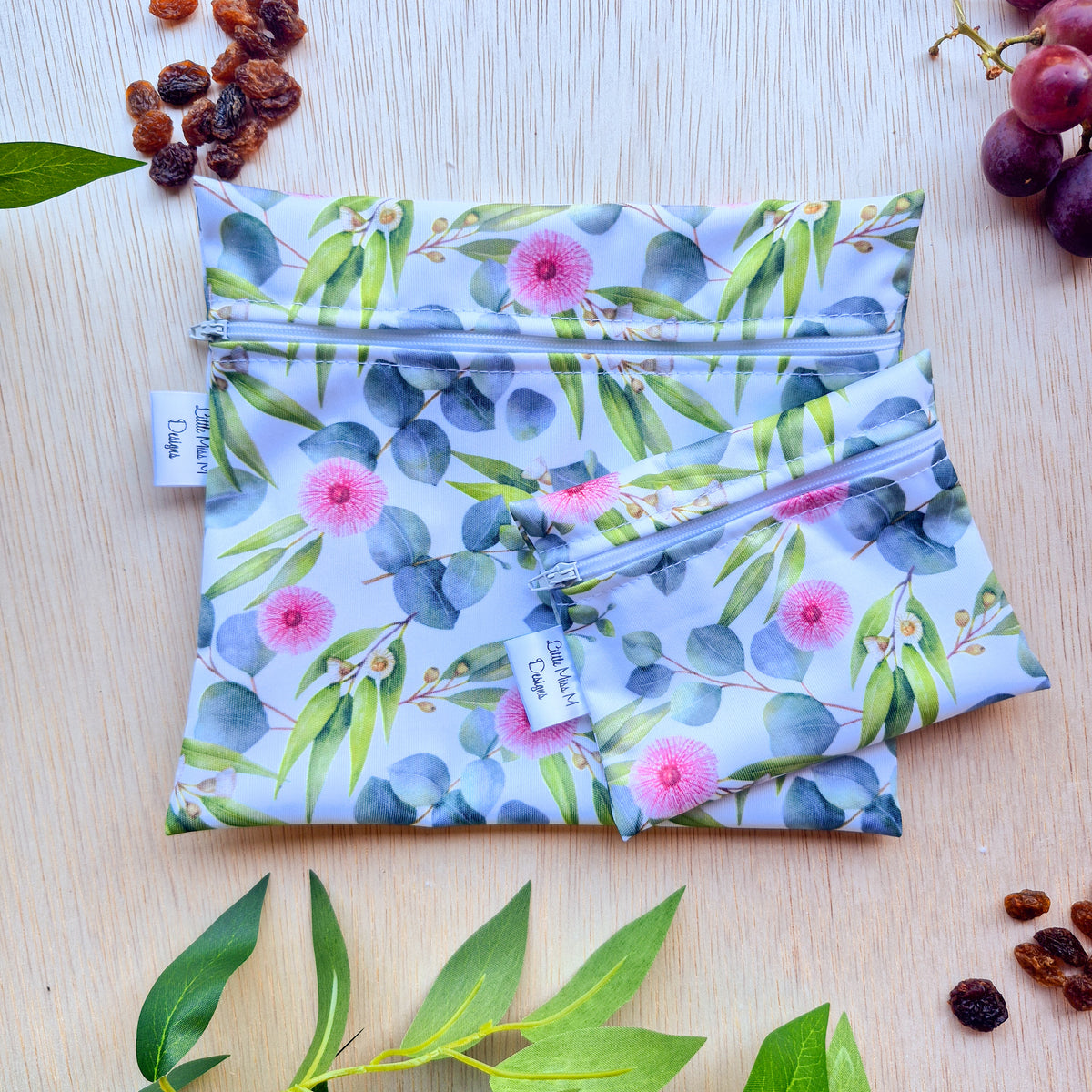 Flowering Gum Nuts Snack Bags & Swim / Wet Bags NEW