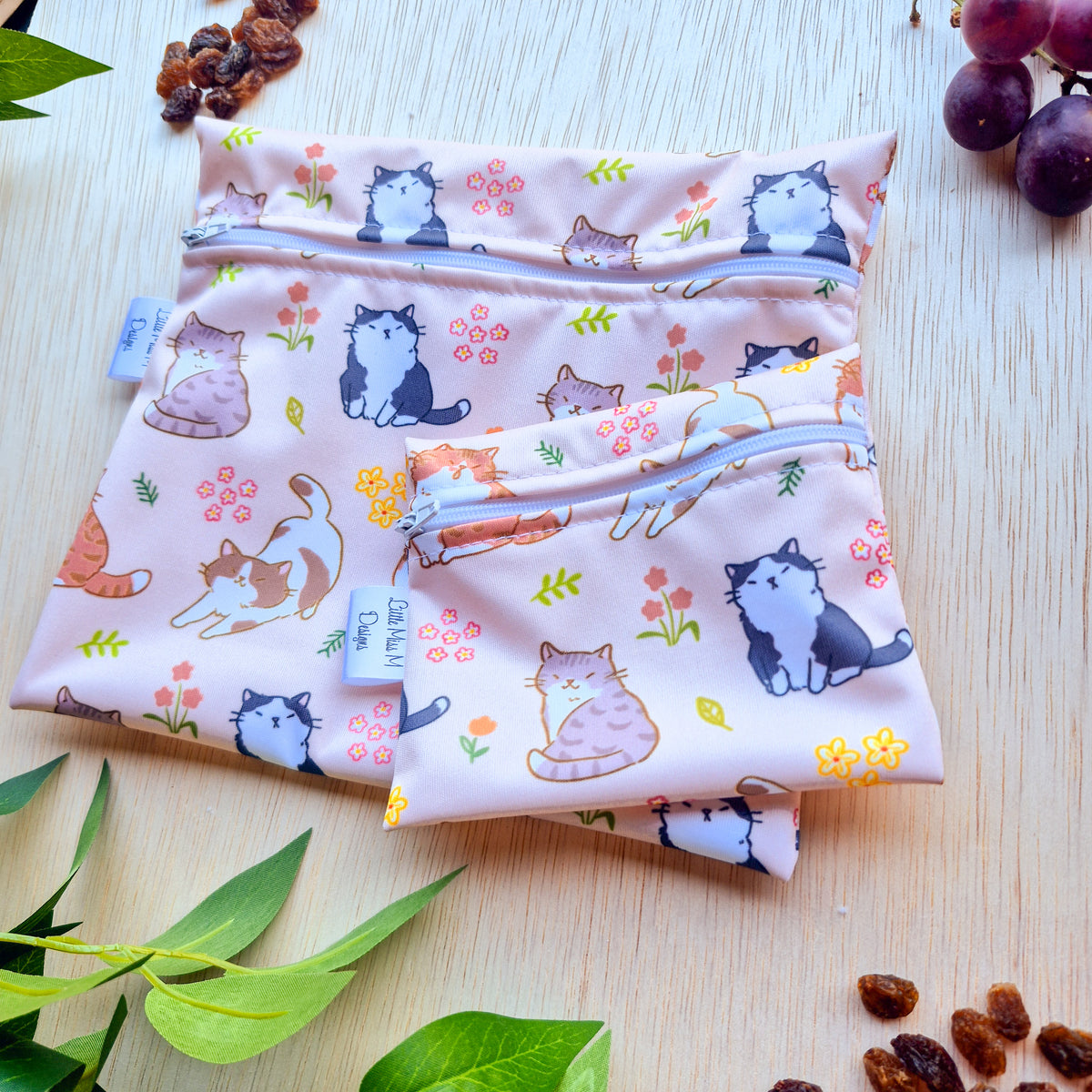 Kitty cat Snack Bags & Swim / Wet Bags NEW