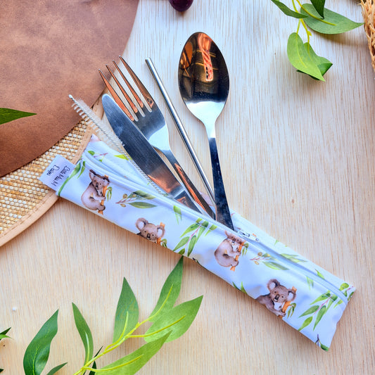Koala and Gum Cutlery Pouch NEW