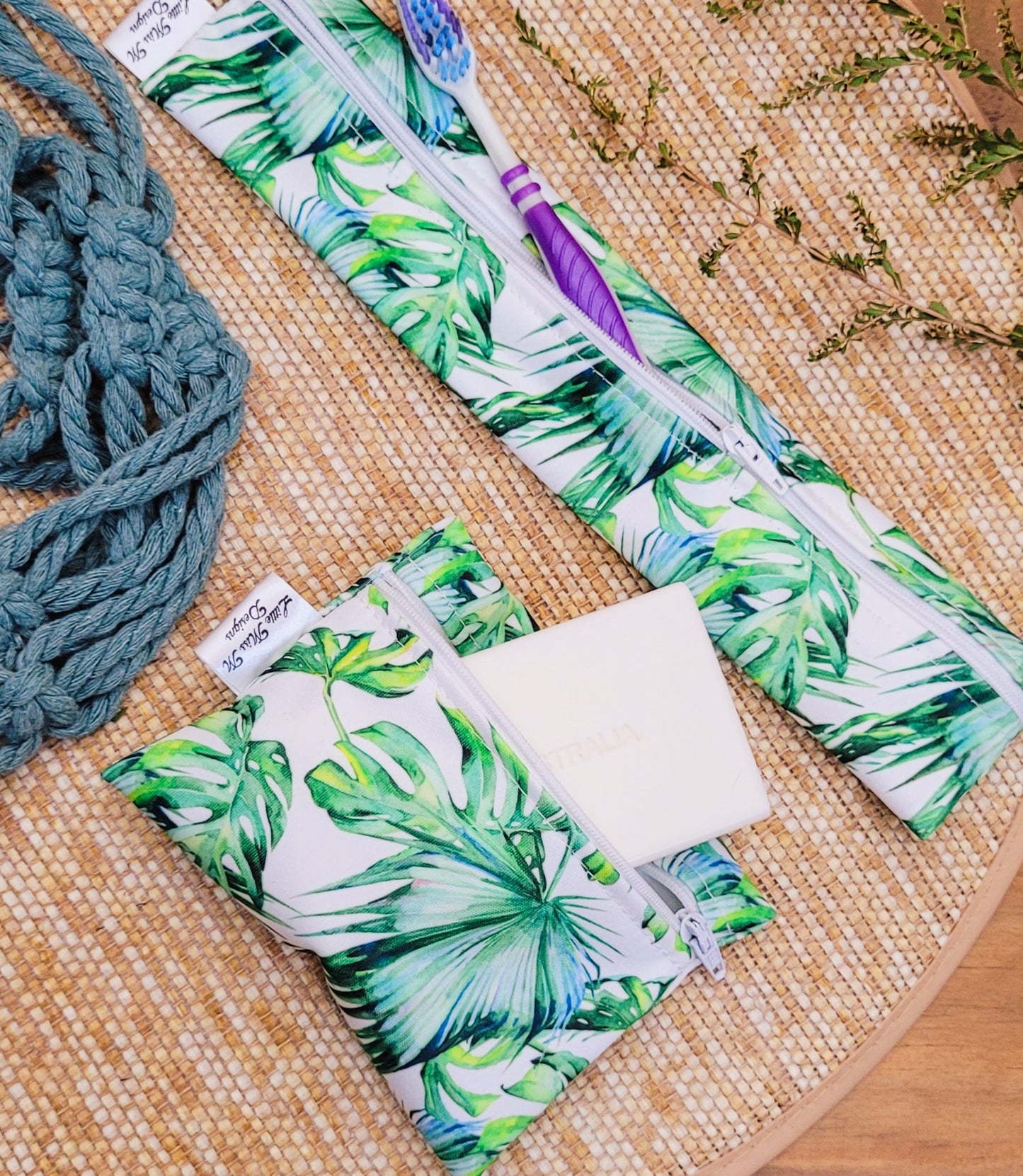 Tropical Travel Soap & Toothbrush Pouch