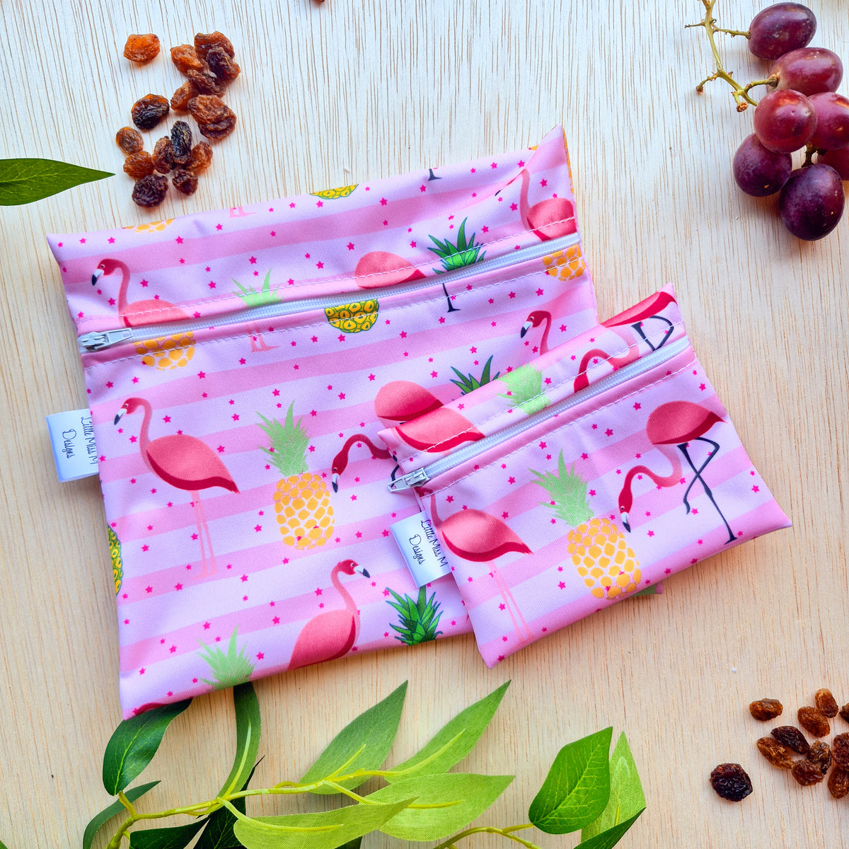 Flamingos tropcial Paradise Snack Bags & Swim / Wet Bags NEW