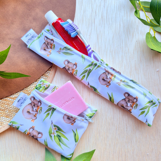 Koala with Gum Travel Soap & Toothbrush Pouch NEW