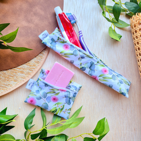 Flowering Gum Nuts Travel Soap & Toothbrush Pouch NEW