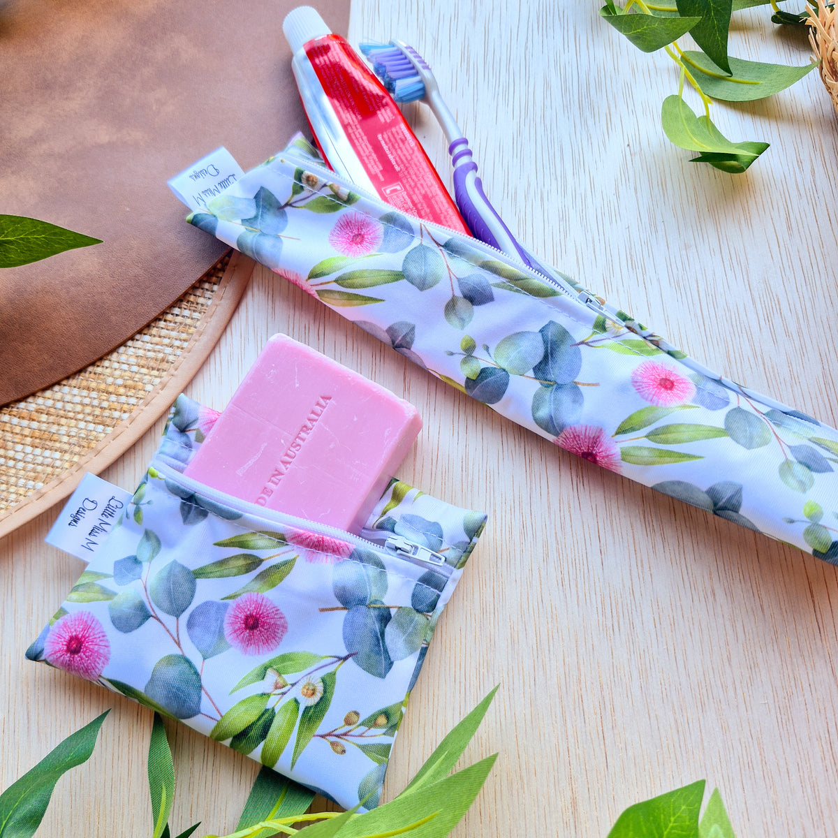 Flowering Gum Nuts Travel Soap & Toothbrush Pouch NEW
