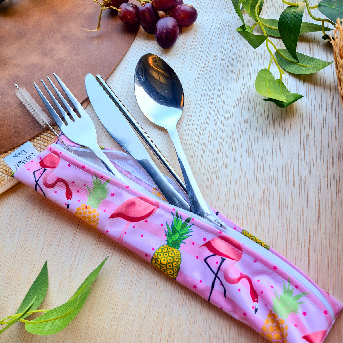 Flamingo's tropical Paradise Cutlery Pouch NEW
