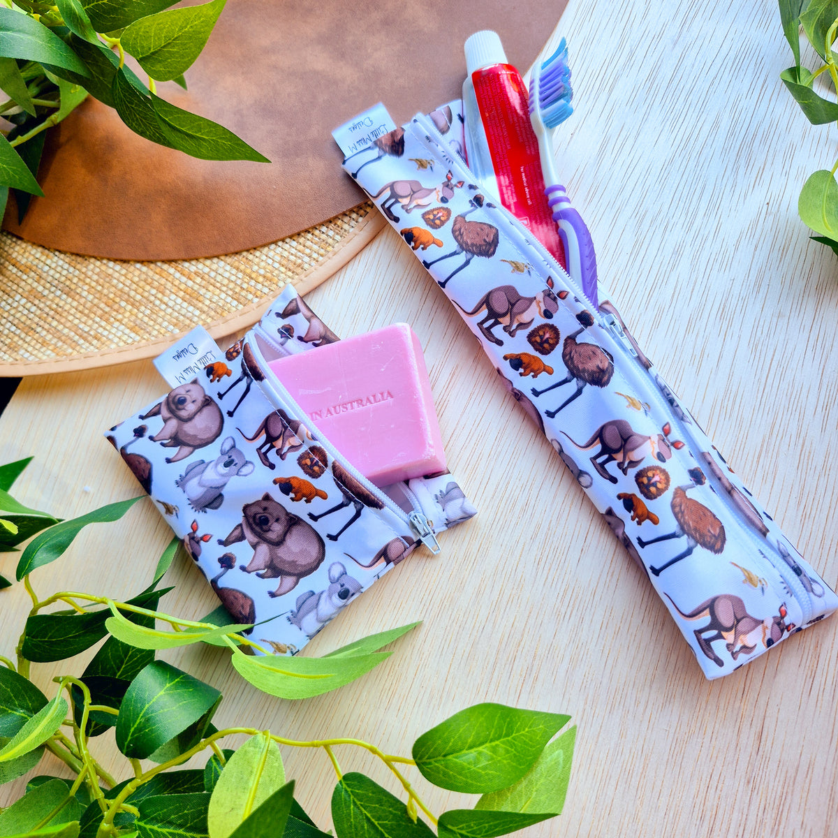 Aussie Friends Travel Soap & Toothbrush Pouch NEW