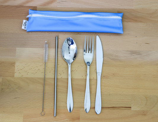 Blue Cutlery Pouch