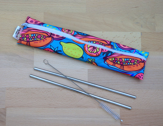 Wacky Fruits Straw Pouch