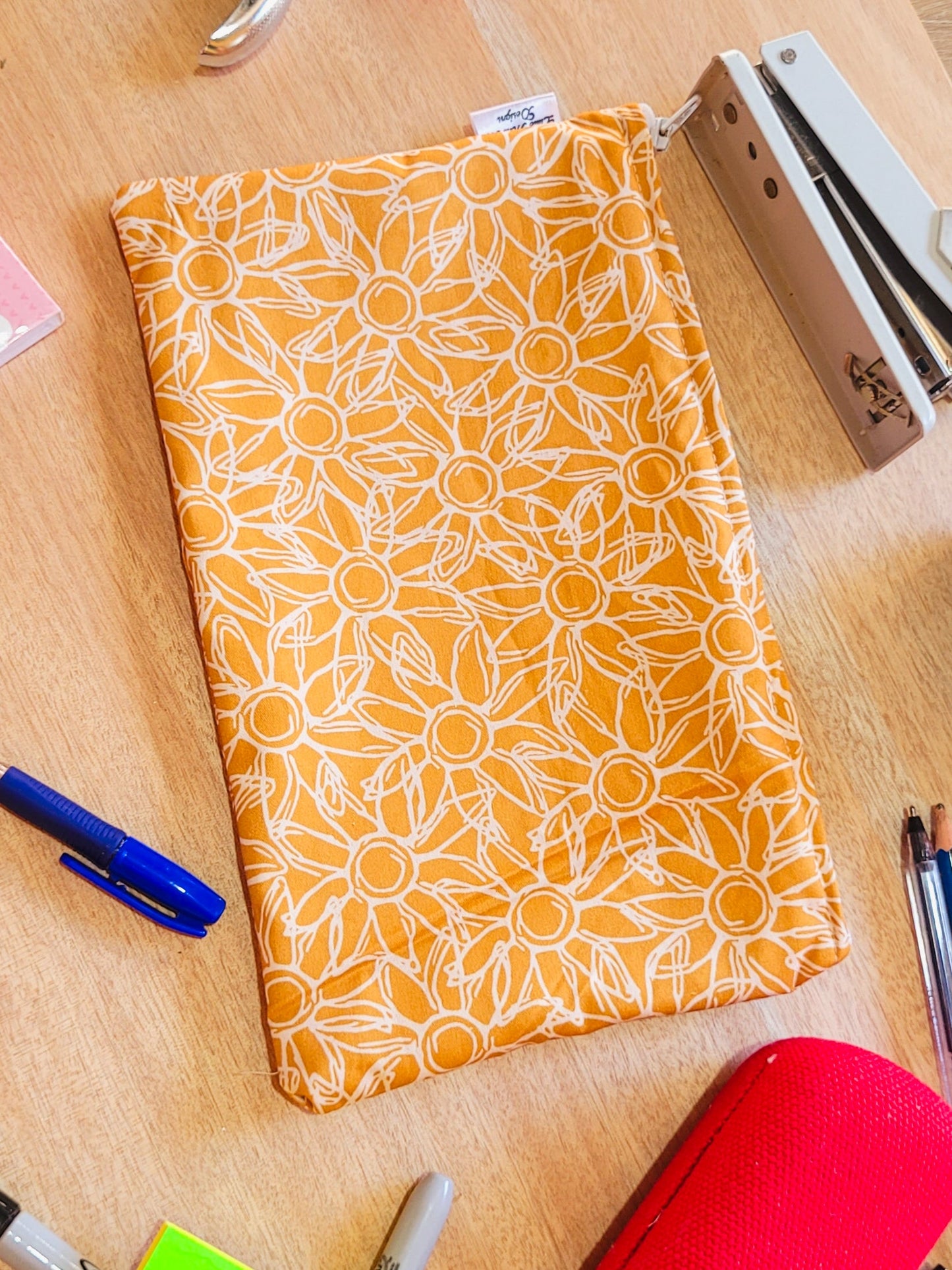 Mustard Sunflowers Pencil Case